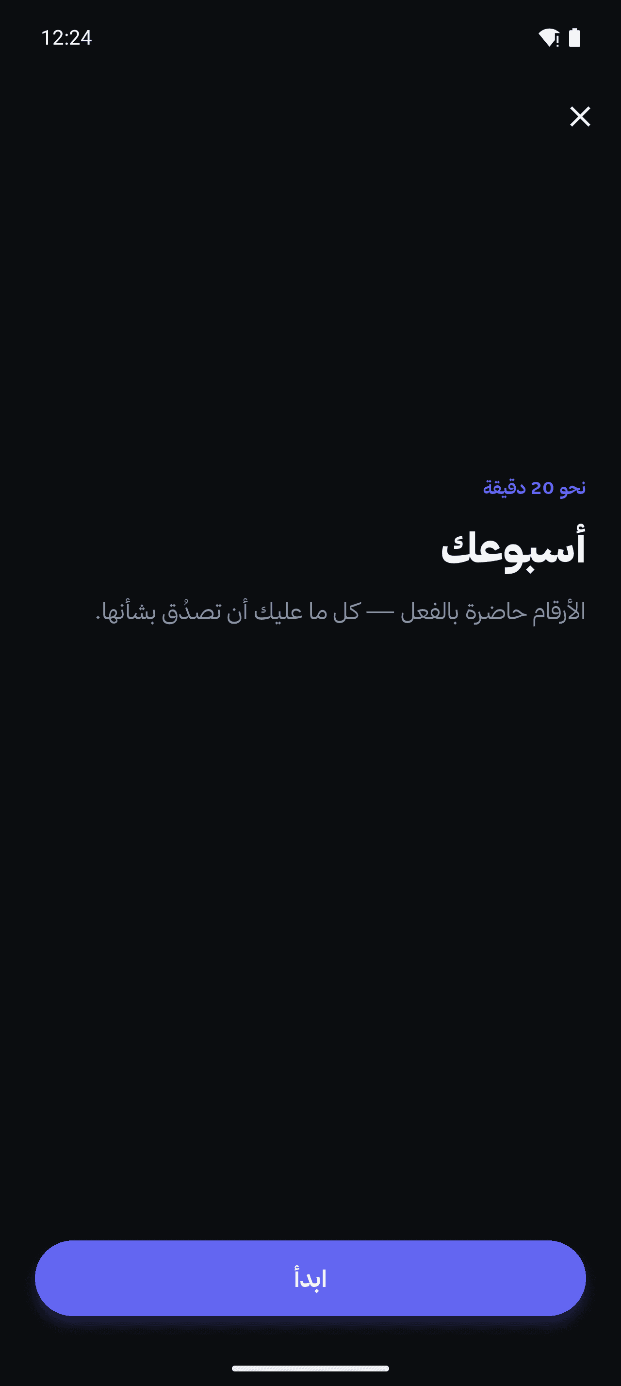 شاشة المراجعة الأسبوعية